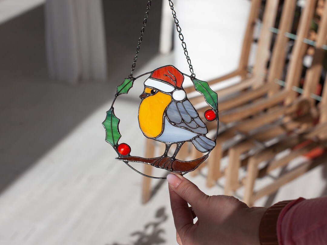 Acchiappasole in vetro colorato a forma di cardinale, regalo unico per la mamma, decorazioni per finestre, ornamenti cardinalizi, regali commemorativi per la perdita - Italia