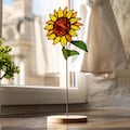 Stained Glass Sunflower Table Decor | Floral Plant Stake | Real Glass Planter | Bookshelf Windowsill Decor product logo