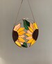 Sunflower Flower Suncatcher. Stained glass Home Decor Panel Pendant Garden Window Wall Hangings. Grandma Ukraine gift shops, Christmas gift 