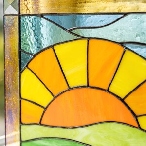 Stained Glass Picture Home Kitchen Wall Hanging  Decor | Real Glass Art Suncatcher | Mother's Day Unique Gift