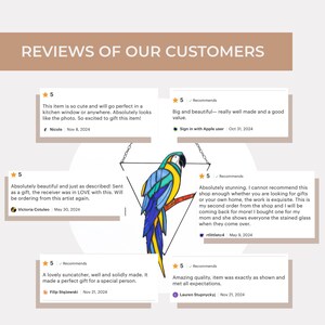 Real Glass Parrot Suncatcher - Tropical Home Window Wall Hanging Decor - Gift for Boyfriend Dad image 8