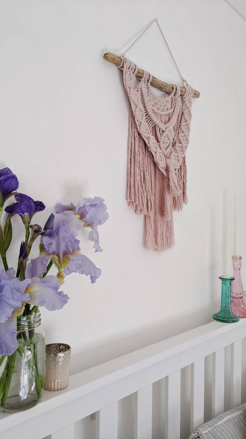 Macrame Wall Hanging Blush Boho Decor Blush Wall Hanging Etsy