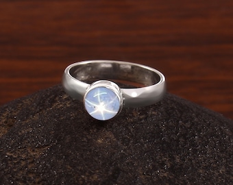Natural Star Sapphire Ring / Star Sapphire Ring / Star Sapphire Silver Ring / Gemstone Silver Ring / 925 Sterling Silver Ring /