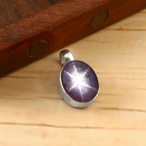 Star Ruby Pendant (Oval) - Handmade & Genuine Gemstone Jewellery - Sterling Silver Jewelry