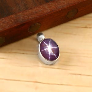 Natural Star ruby pendant - Handmade traditional jewelry - Birthstone pendant