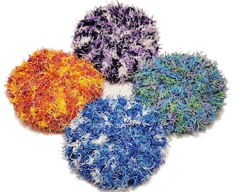 Dish Scrubbies / Handmade / No Scratch / Colorful / Reusable / Crochet