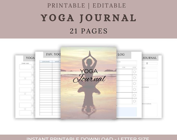 Yoga Journal / Wellness Journal / Printable and Editable