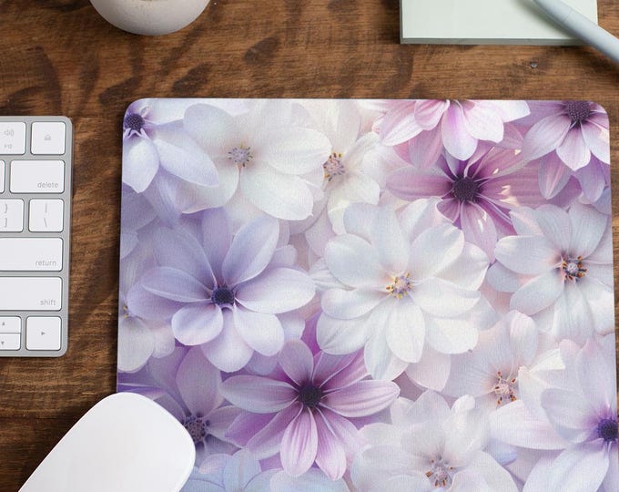 Floral Mouse Pad / Elegant Desk Accessory / Perfect Gift for Flower Lovers / Home Office Decor / Teacher Gift / Mother's Day