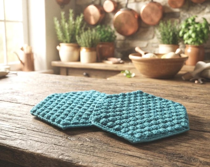 Crochet Trivet, 8-Inch Washable Heat-Resistant Hot Pad