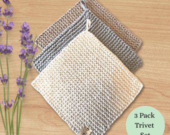 3 Pack Cotton Trivets for Hot Plates