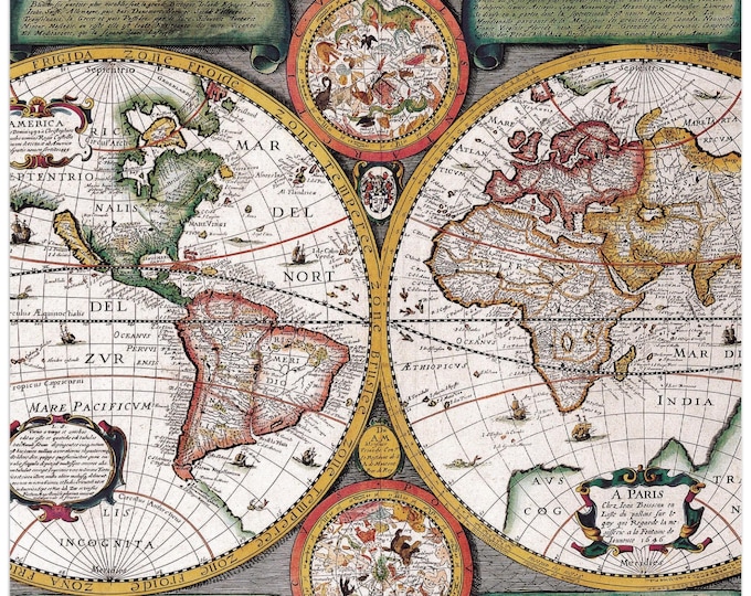Wall Art Calendar Vintage Old Maps 2027