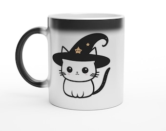 Color Changing Mug / 11oz / Ceramic Mug / Cat Lovers / Magic Mug / Unique Gifts for Cat Lovers / Halloween Mug
