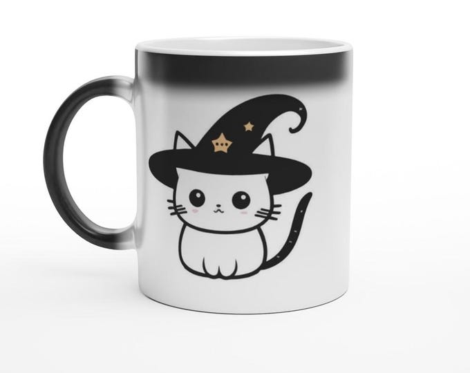 Color Changing Mug / 11oz / Ceramic Mug / Cat Lovers / Magic Mug / Unique Gifts for Cat Lovers / Halloween Mug