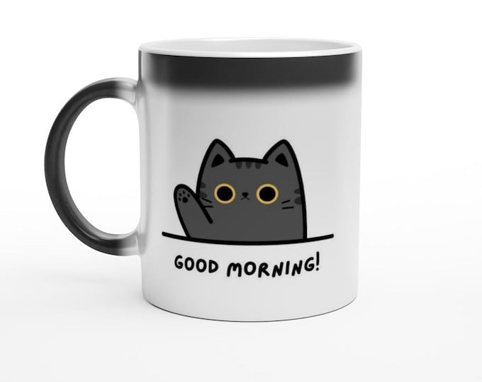 Color Changing Mug / 11oz / Ceramic Mug / Cat Lovers / Magic Mug / Unique Gifts for Cat Lovers