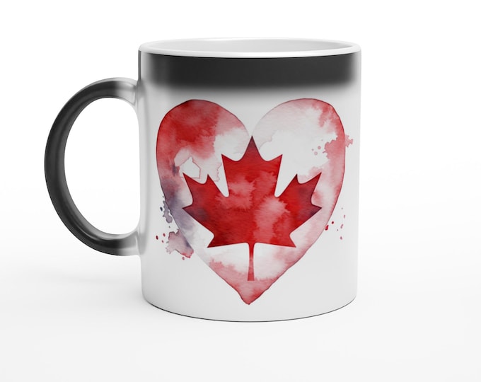 Color Changing Mug / 11oz / Ceramic Mug / Canada / Maple Leaf / Canadian Flag Mug