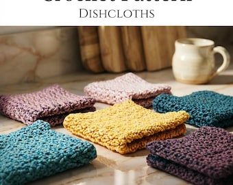 Crochet Dishcloth Pattern | Quick, Easy Washcloth (Digital Download)