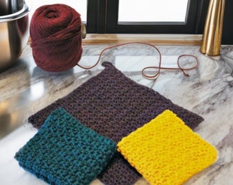 Dishcloth / Washcloth / Dish Rag / Handmade / Cotton / Colorful / Textured / Crochet