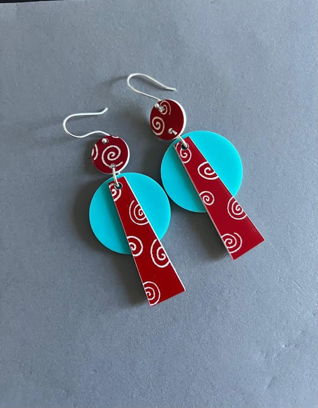 80s Earrings Wearable Art Earrings Mid Century Modern Earrings