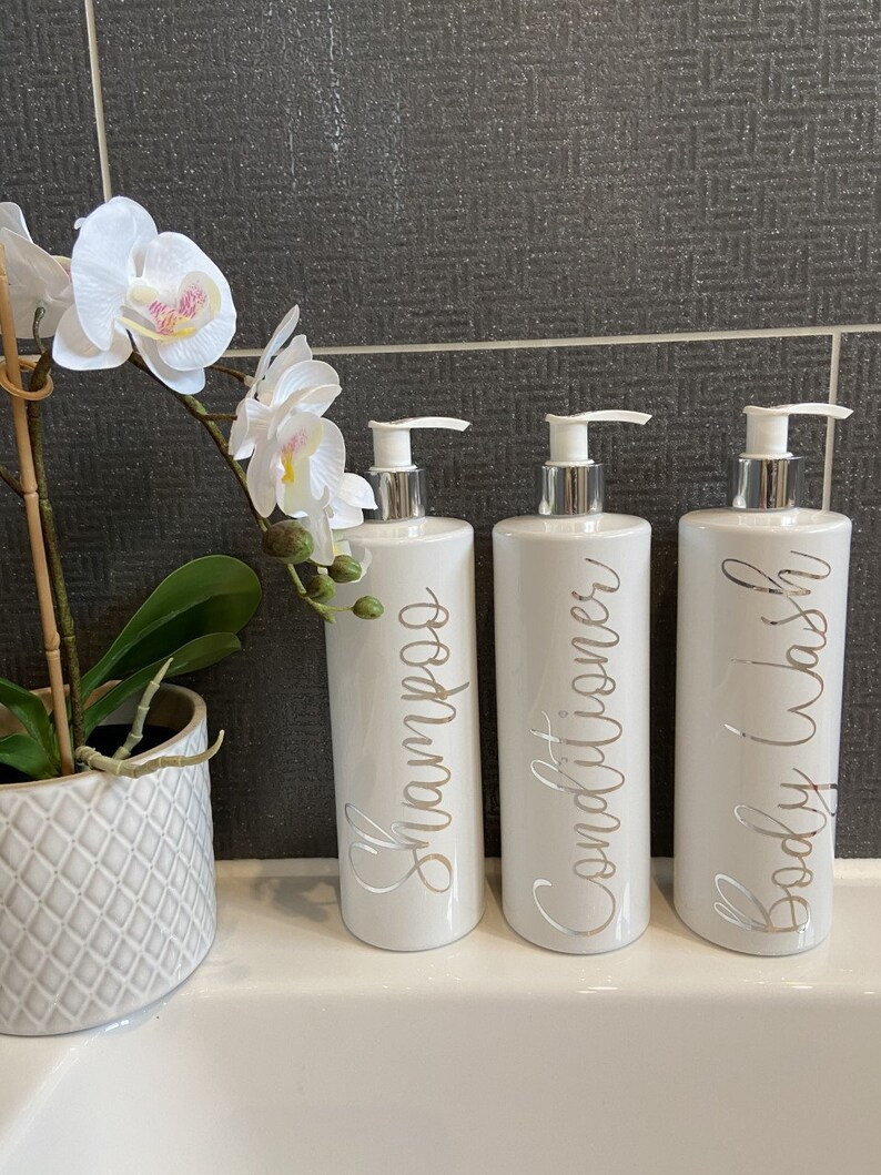 Refillable Bottles Pump 500ml White Bathroom Shampoo Etsy