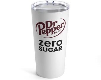 Dr. Pepper Zero Sugar - White - 20oz Stainless Steel Tumbler