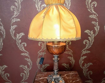 Lampe de Table Antique, France, avec Fil Anglais