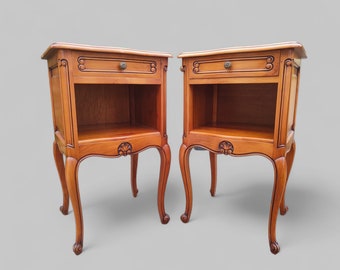 Pair of french vintage bedside tables 80' Louis XV style