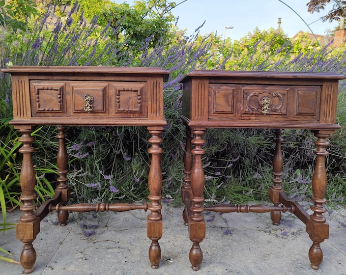 Two Spanish Renaissance Style Bedside Tables Etsy