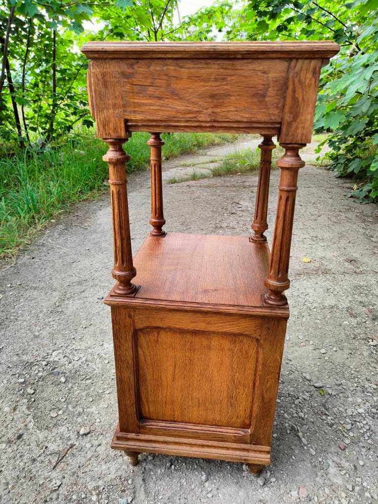 French Antique Heavy Nightstand Marble Top Etsy