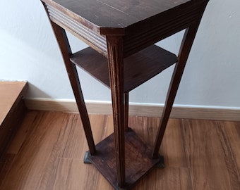 Consola vintage francesa, jardinera, taburete de madera de cerezo, mesita de noche de 20'.