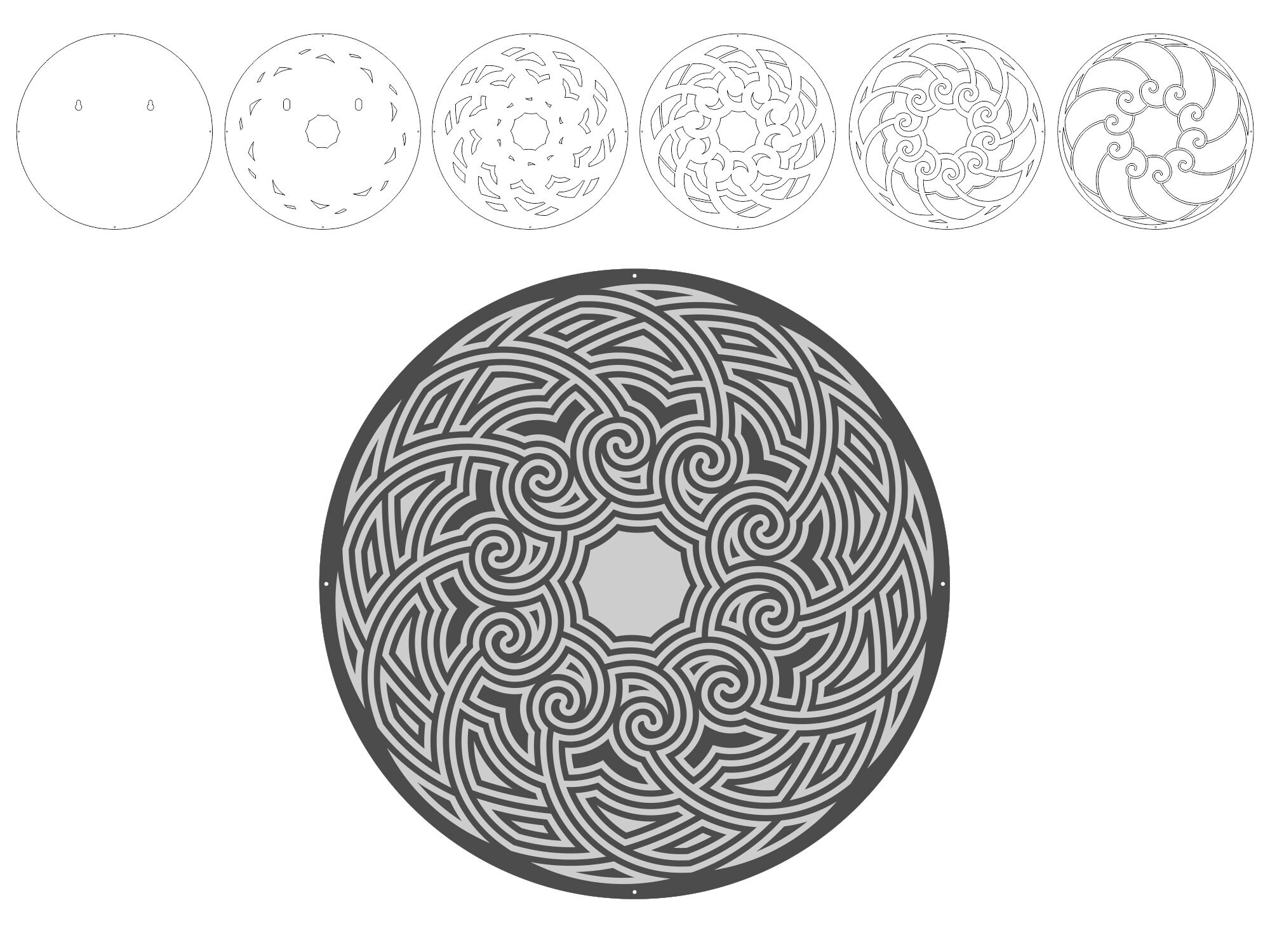 Golden Ratio Spiral Mandala Fibonacci Multilayer Mandala Etsy