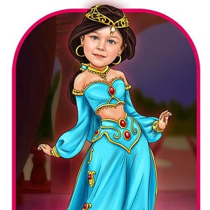Princess Jasmine - Custom cartoon  caricature drawing