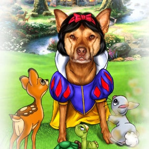 HundePrinzessin Karikatur - Haustier Hund Karikatur Prinzessin Zeichnung