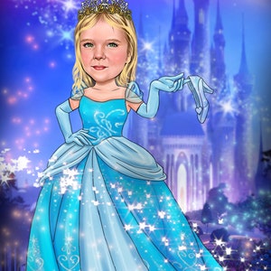 Cinderella - Custom  cartoon caricature drawing