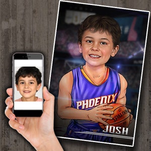 Basketball Portrait - Sport personalizzato Disegno caricatura del fumetto