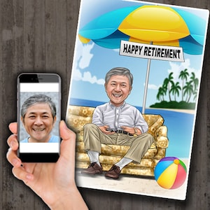 retirement caricature  cartoon custom drawing