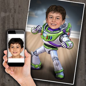 Buzz Lightyear - Karikaturzeichnung nach Wunsch