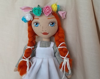 ANNE, Rag doll, Canadian girl, Story friend, HANDMADE DOLL