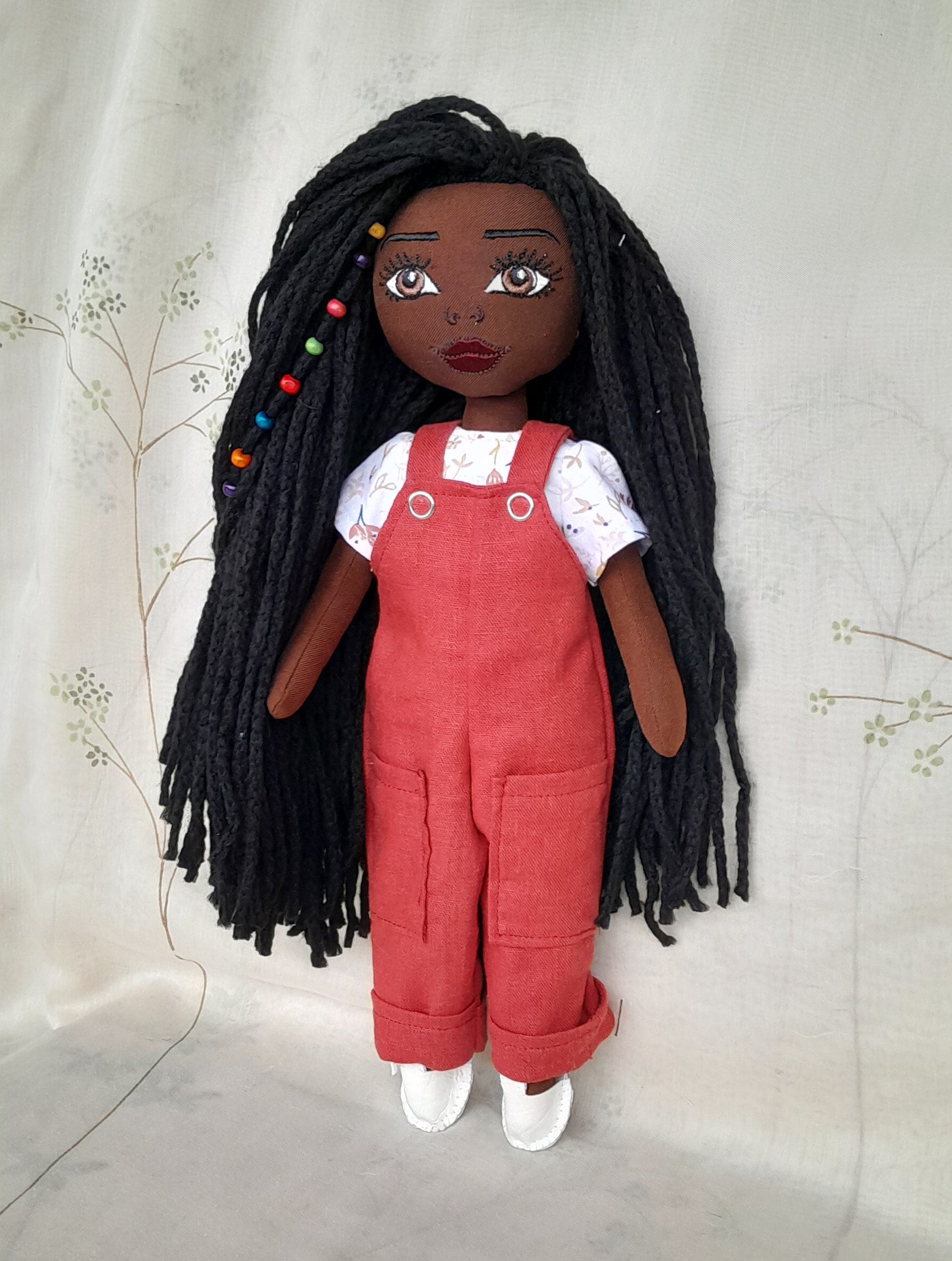 Black Rag Doll With Braids African American Doll Handmade Brown Skin Doll Dark Skin Doll Black Doll With Clothes Black Girl Doll Etsy