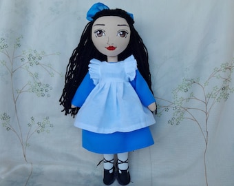 Diana- Handmade Doll in Traditional School Uniform, Vintage Inspired Rag doll, Story friend, Nostalgic doll in uniform