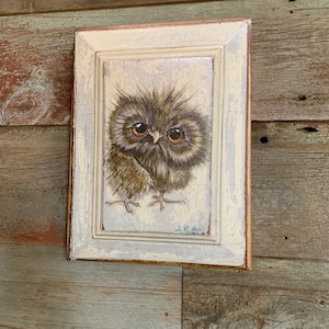 Itty Woodland Owl Giclee Print on Canvas