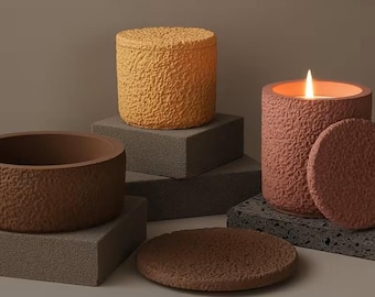 Silicone Mold: 2pc Textured Jar Mold Set SHS147
