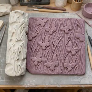 Butterflies in Tall Grass Embossing Roller: Polymer Clay Texture Tool *Please Read Details