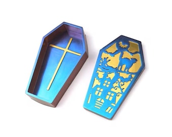 Silicone Mold: 5pc set Halloween Coffin with Lid Mold SHS141