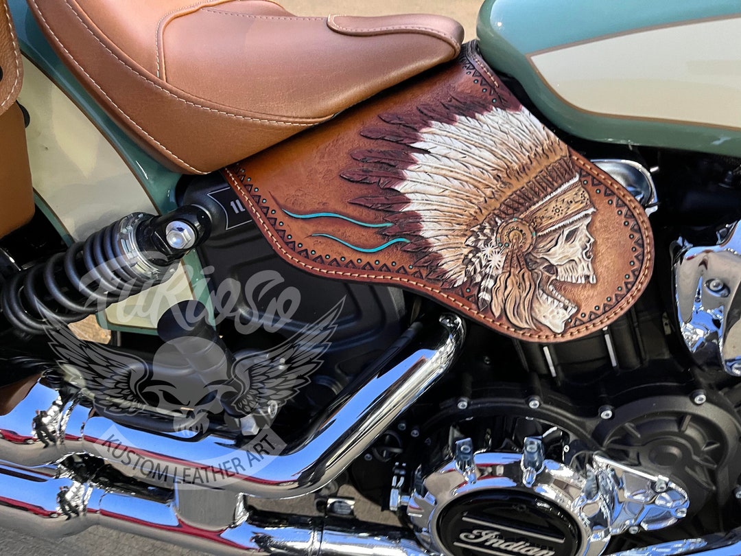 indian motorcycle leather dressing Promotional Set – Heat Shield + Grip Covers for Scout | Handmade Genuine Accessories Creative Education