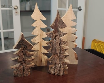 Handmade Bark Christmas Trees