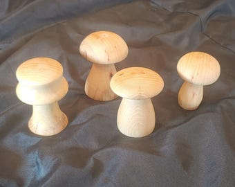 Hand Turned Wooden Mushroom Decor