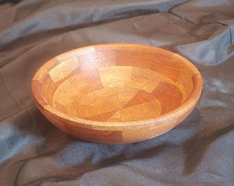 8 1/2" Mahogany Segmented Salad Bowls