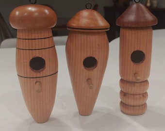 Turned Wood Hummingbird House: Decorative Birdhouse