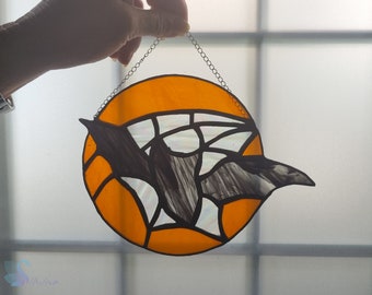 Stained Glass Halloween Spooky Bat, Suncatcher Colorful, Stained Glass, Home Decor Original, Gift, Unique Glass Sun Catcher