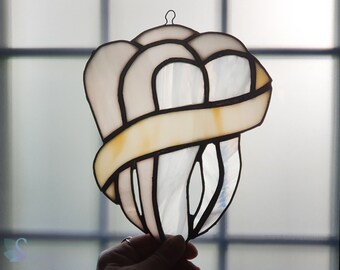 Stained Glass Teeth, Suncatcher Colorful, Stained Glass, Dentist Gift , Unique Glass Sun Catcher